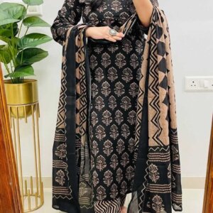 Mehira β Heavy Cotton Embroidery Kurti Pant with Dupatta