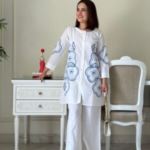 Blush Beat Cotton Thread Co-ord Set