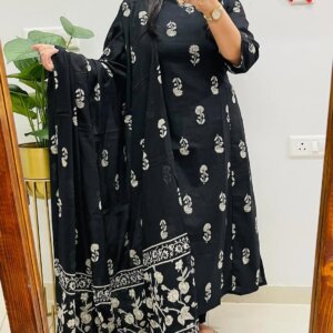 Elegant Cotton Discharge Print Kurta Set