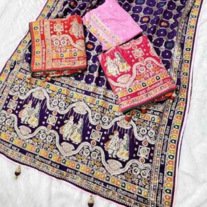 Shobhagyawati Bhava Stone Work Saree