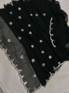 Cutwork Black Special Saree